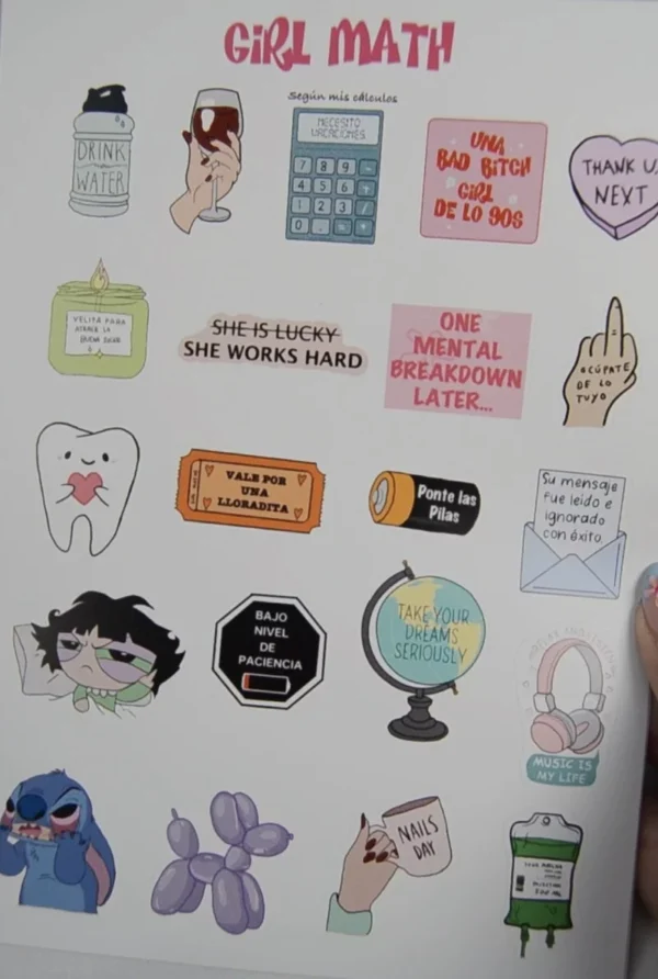 Stickers GIRL MATH - Imagen 2